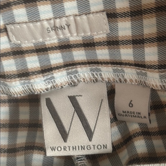 WORTHINGTON Plaid Skinny Pants, 6 - Picture 4 of 10